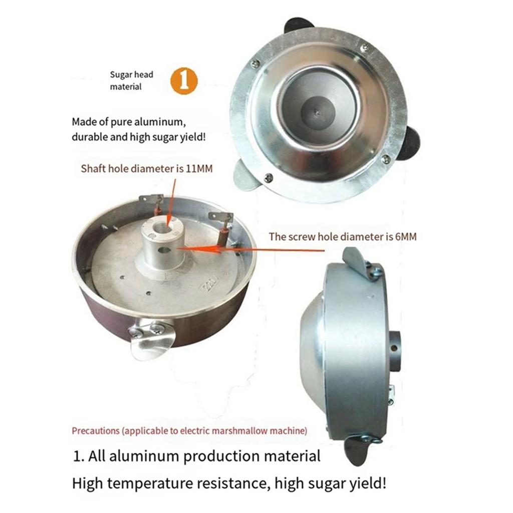 Stainless Steel Cotton Sugar Machine Accessory Set Efficient Sugar Head and Cotton Sugar Spinner for Making Cotton Sugar