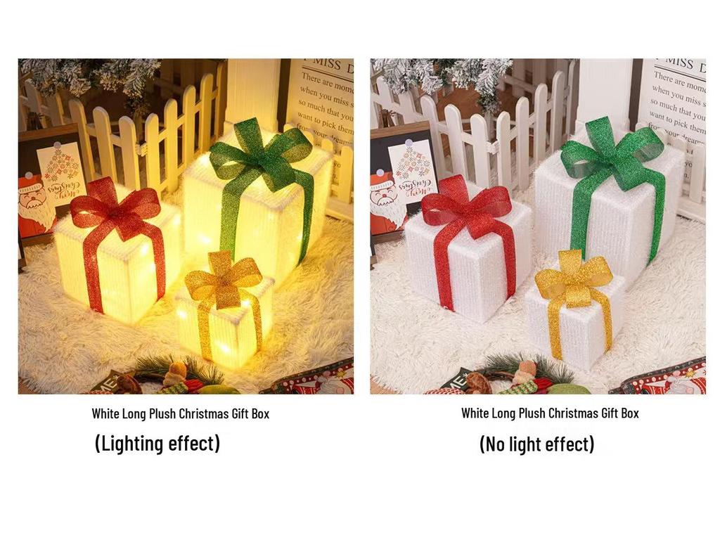 Christmas Gift Box Set: 3-Piece Fairy Light Decorations for Birthday Parties and Ornaments