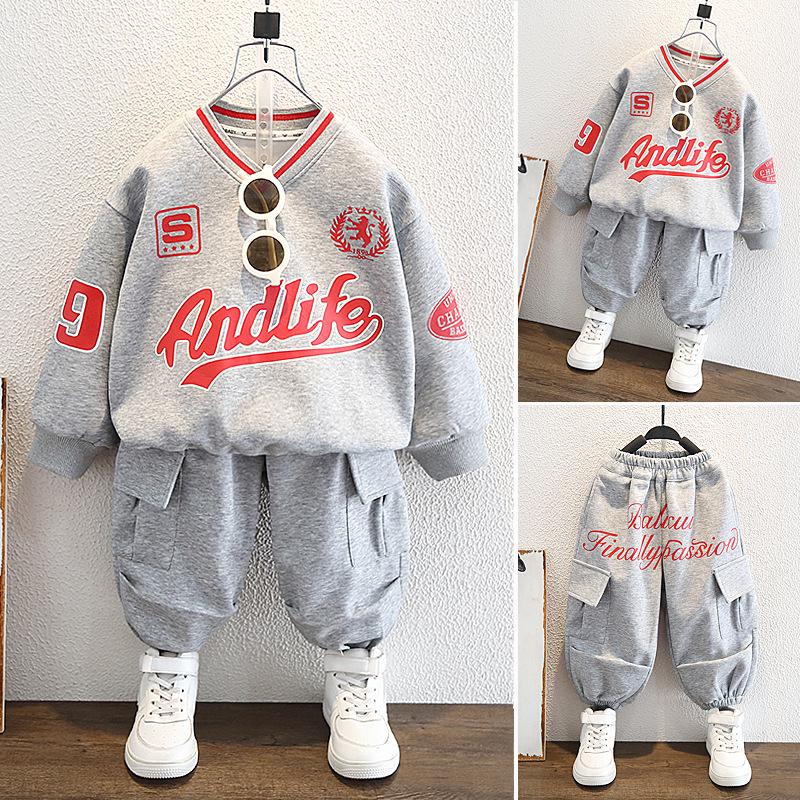2025 Jungen Koreanischer Stil Frühling & Herbst Sportbekleidungsset | Trendiges Kinder-Mode-Outfit