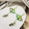 Retro Chinese Bamboo Tassel Earrings: Hanfu-Inspired Transparent Fan Design for Women