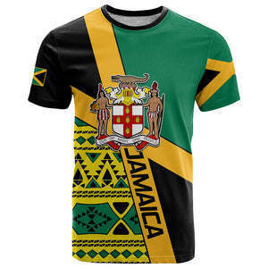Jamaika Löwe Grafik Kurzarm T-Shirt, Patriotischer Lässiger Stil