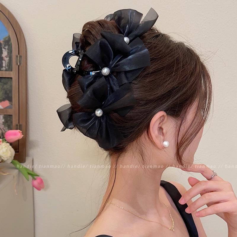 

Extra Large Mesh Bow Claw Hair Clip - 2023 High-End Shark Clip for Women
