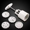 5Pcs/Set Flower Decor Mold 4 Stamps Pastry Hand Pressing Cookie MoonCake Cutter