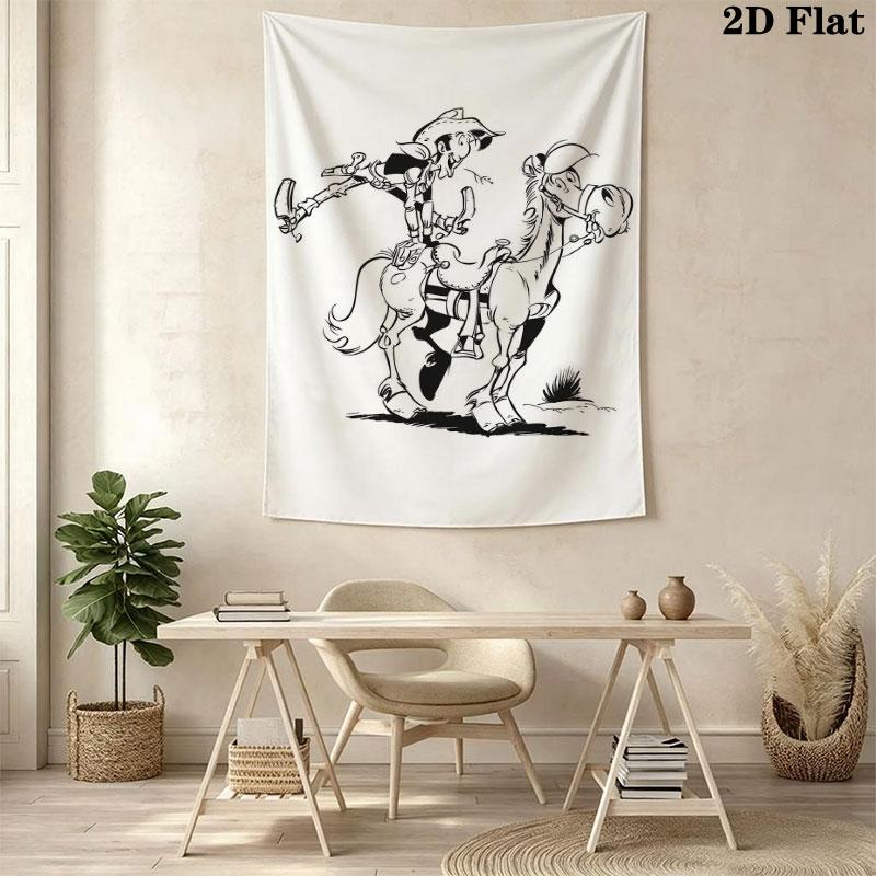 Lucky Luke Pride Wall Tapestry Aesthetic Wall Hanging Printed Fabric Blanket Decorative Tapestries for Bedroom Living Room Home Decor