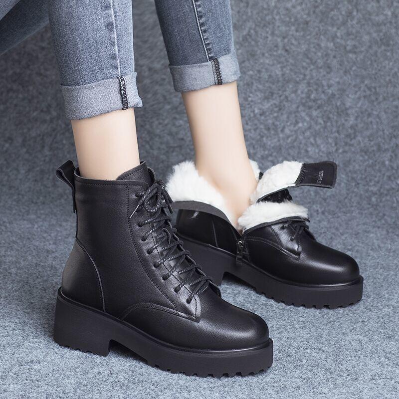 Fashion Booties Leather Lace-up Combat Chunky Hot Y2k Woman Short Shoes Chic and Elegant Trend 2025 New In Sale Pu Ankle Boots for Women