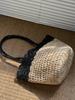 Fashion Lafite Straw Bucket Bag Hollow Rattan Women Handbags Summer Beach Shoulder Crossbody Bag Casual Lady Large Tote