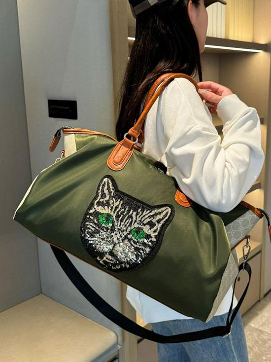 Crossbody Fashion Embroidery Handbag: Large Capacity Gym, Travel, or Business Trip Bag
