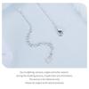 BAMOER 925 Sterling Silver Rose Butterfly Necklace Romantic Love Necklace Plated White Gold for Women Fine Jewelry