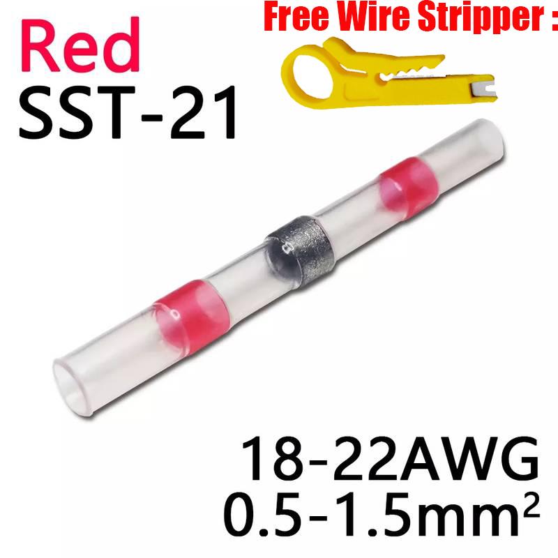 Solder Seal Heat Shrink Waterproof Butt Wire Connectors Terminals Electrical Copper with A Soldering Sleeve Bullet Connector