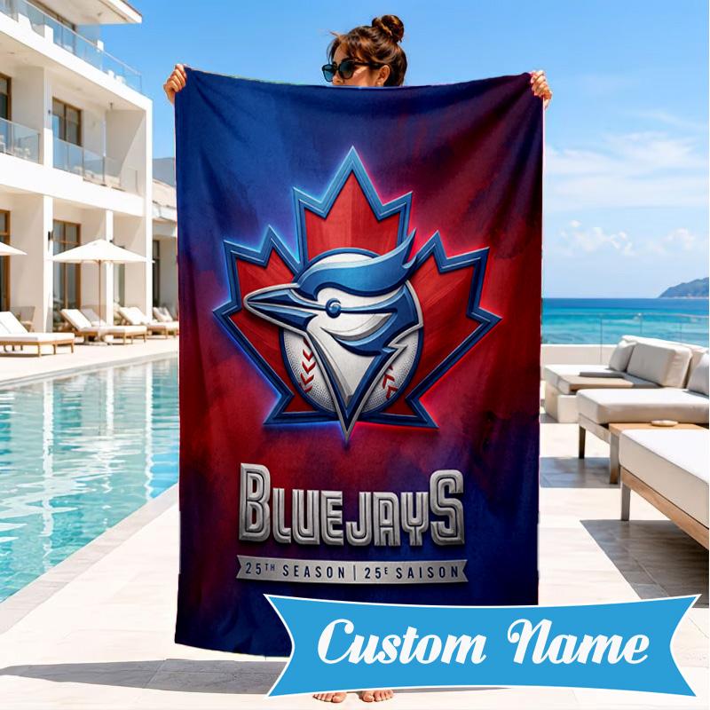 Custom Name Torontos baseball Personalized Microfiber Beach Towel, Quick-Dry, Ideal for Summer Travel, Beach Essential, Swimming