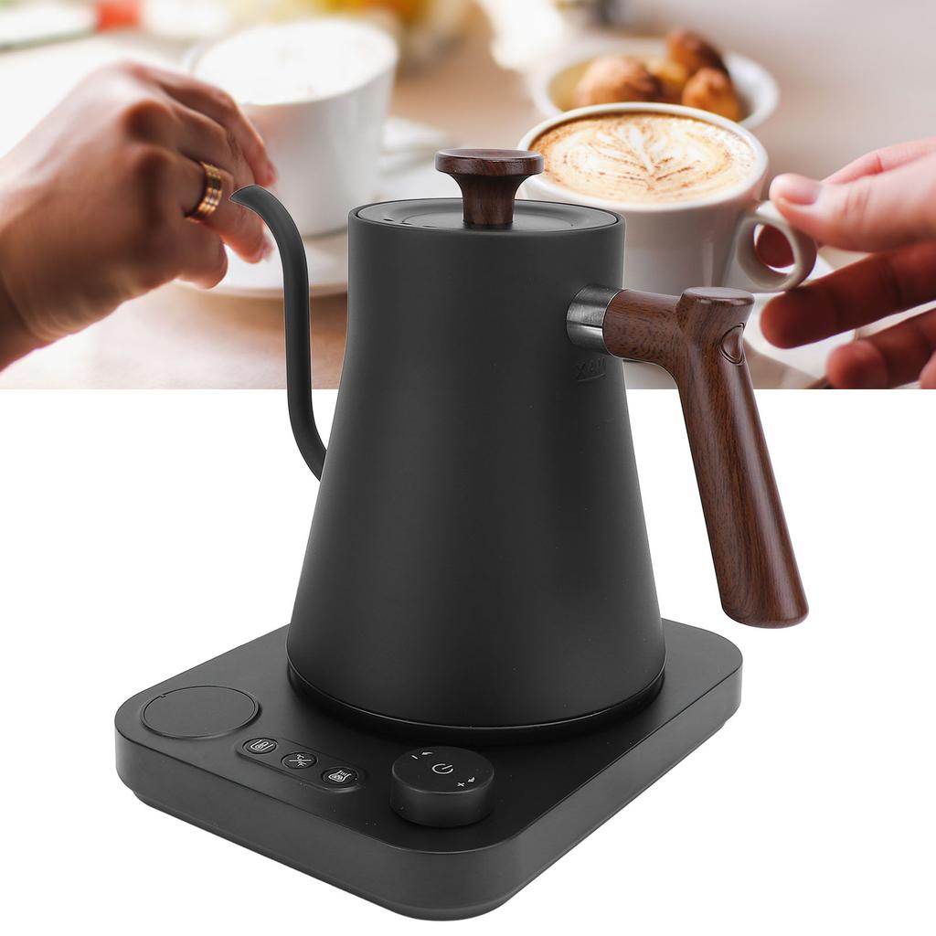 Bollitore Elettrico a Collo d'Oca 1200W Acciaio Inossidabile 304 Controllo della Temperatura Teiera Bollitore per Caffè Pour Over con Schermo LCD Timer per Casa