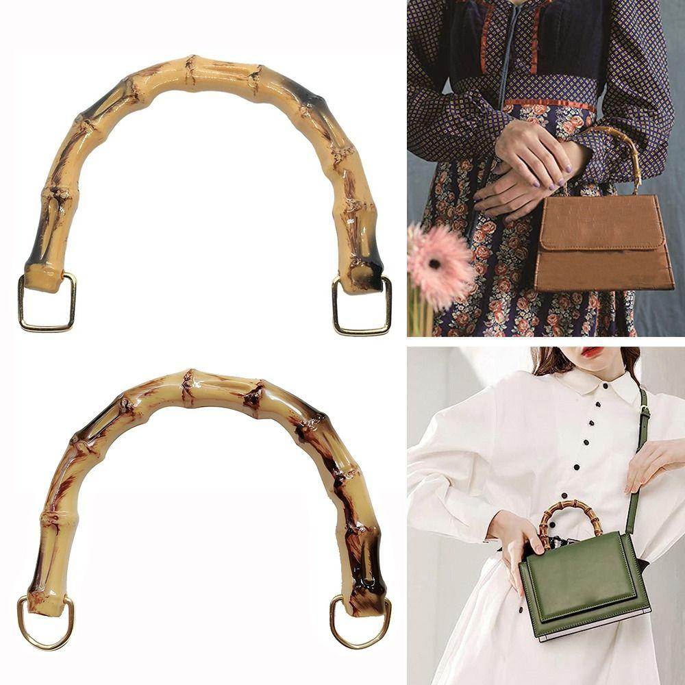 New Detachable Bamboo Purse Handles With Buckle 15.5CM Handbag Band Handle Bag Accessories Handbags