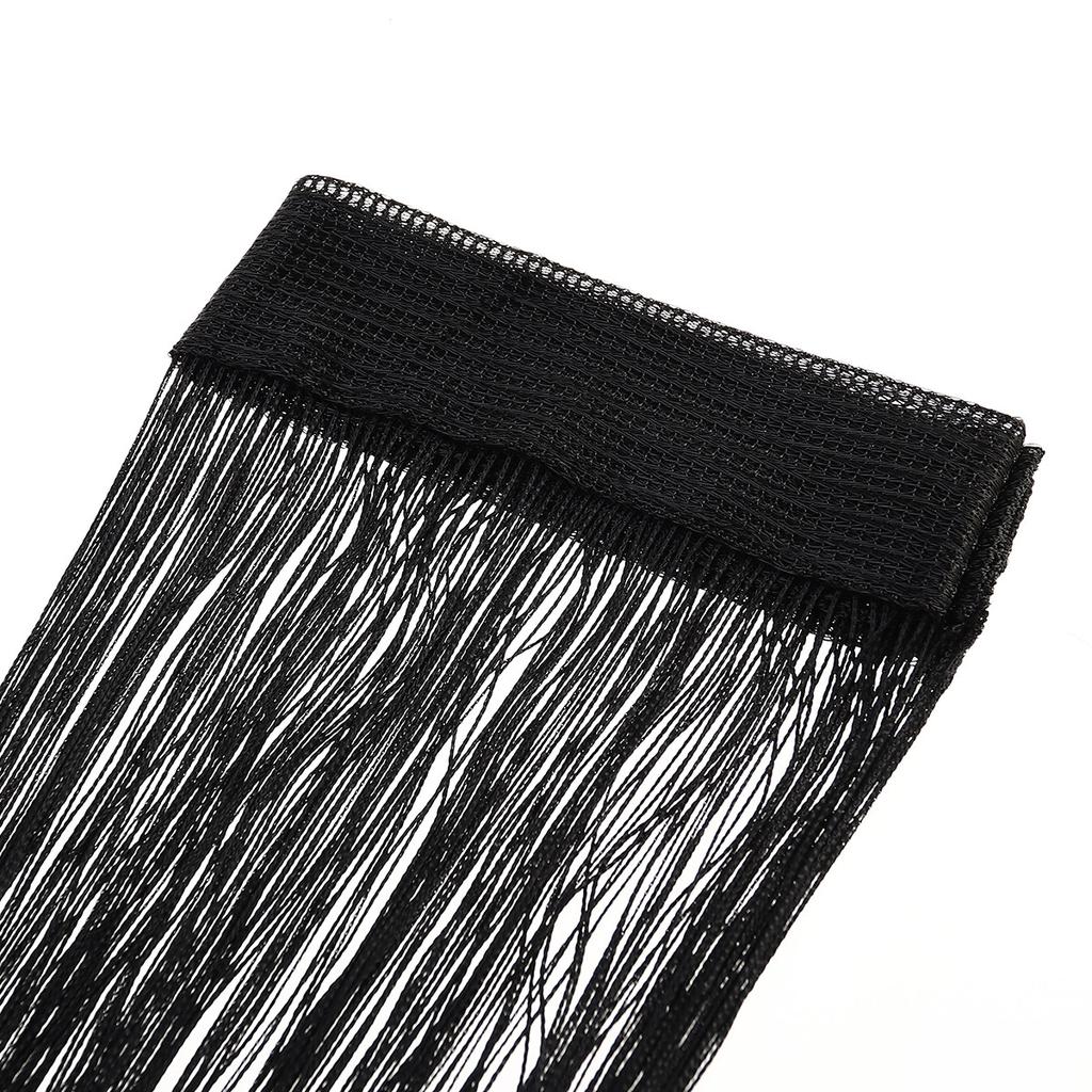Rod Type Black Tassel Curtain Polyester String Thread Curtain for Window Door Room Divider Party Decoration