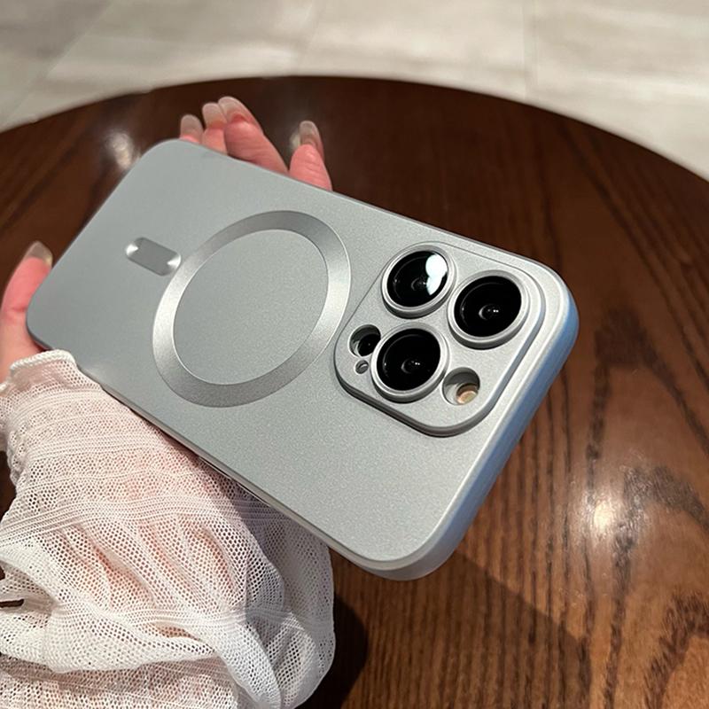 Matte Plating Camera Protector Phone Case For Iphone 14 13 12 11 Pro Max X Xr Xs Max Plus Magnetic Wireless Charging Cover