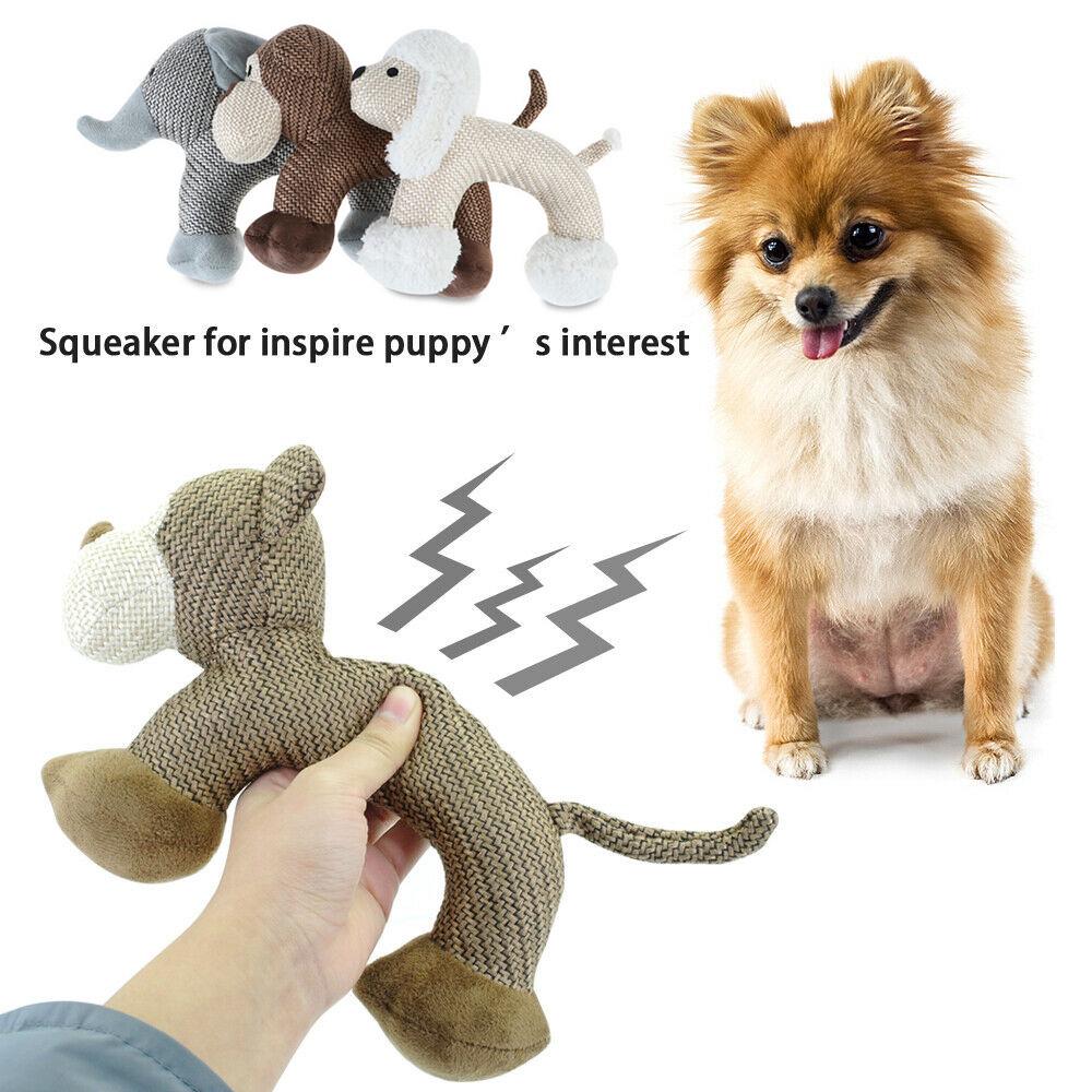 

Linen Cartoon Sound Bite Resistant Teeth Grinding Squeaky Chew Toy Plush Toy Pet Supplies Dog Toy коричневый