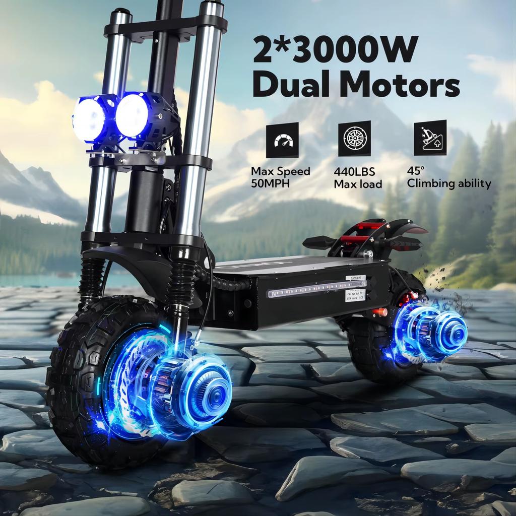 E5B electric scooter 6000W60V40AH folding fast off-road electric scooter 11 inch 85 km/h electric scooter
