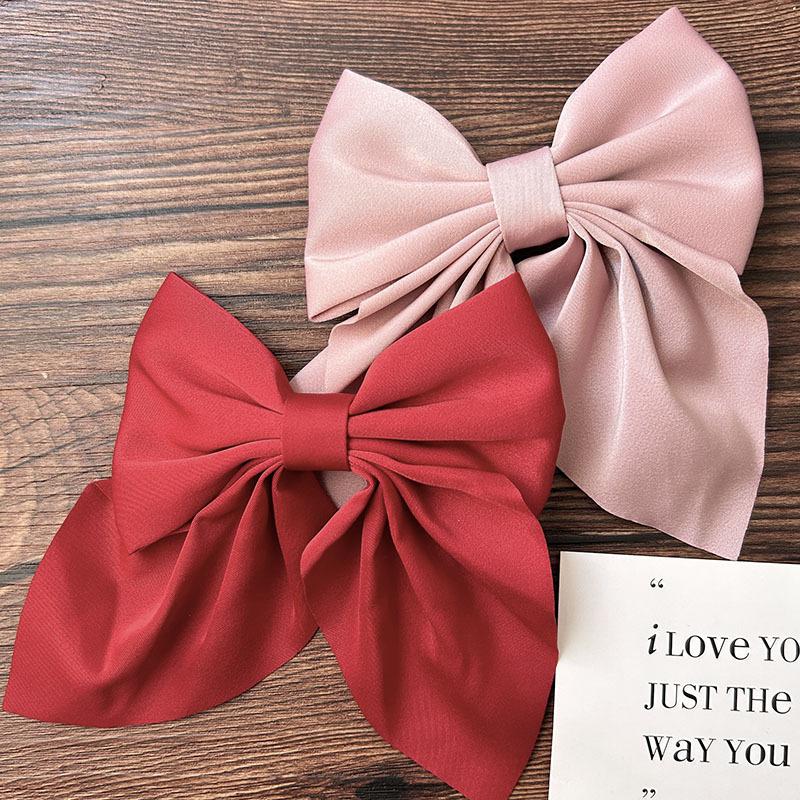 

Корейские однотонные заколки-банты для волос, элегантные ленточные заколки-автоматы для женщин, девочек, головной убор, детское украшение, аксессуары для волос, подарок звезда