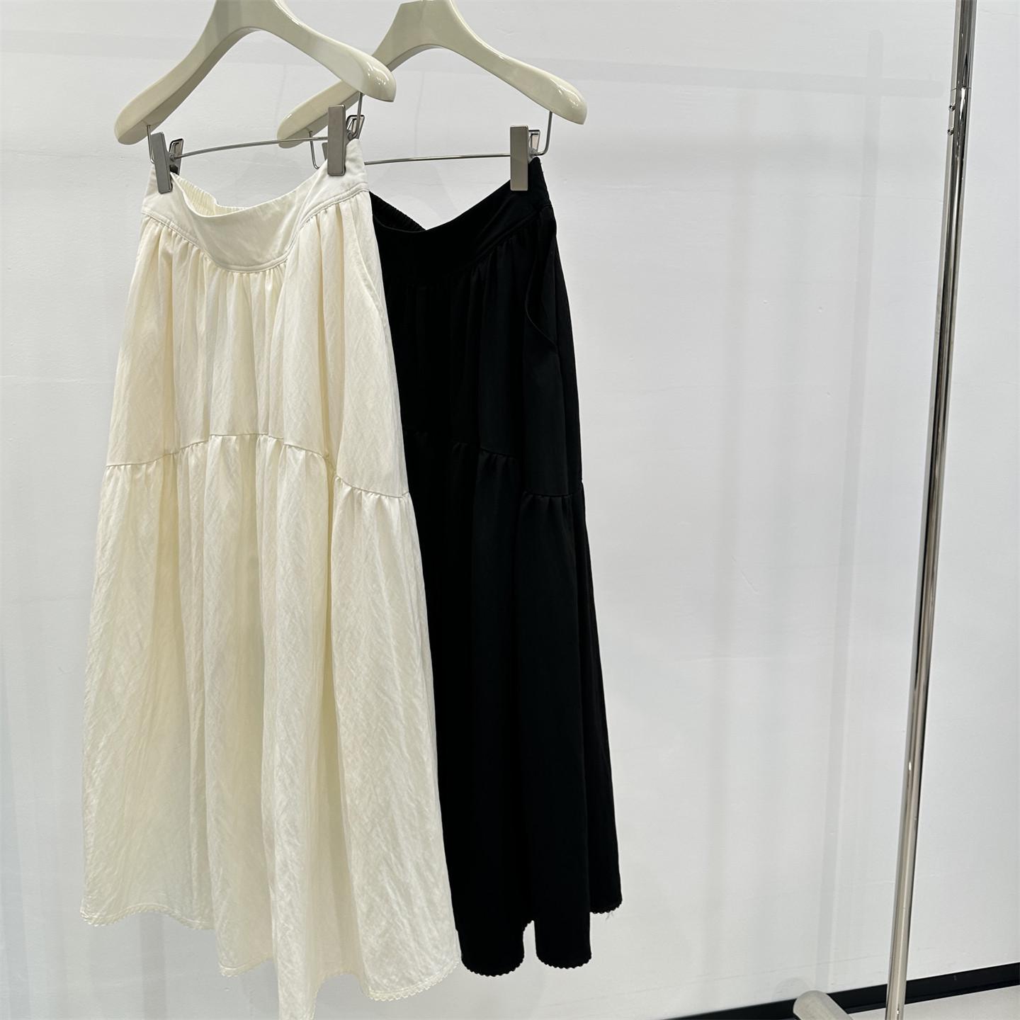 

Fritillary White Flowy Women s A-line Patchwork Skirt, Half Elastic Waist, Crease-Free, Mid-Length for Spring/Summer M