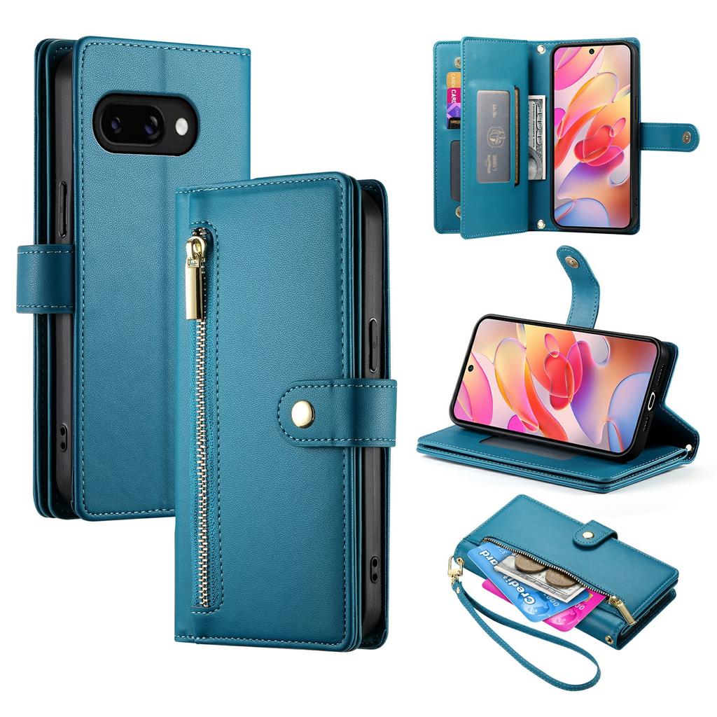 DF-011 For Samsung Galaxy A56 5G Case Zipper Pocket Wallet Leather Phone Cover with Straps