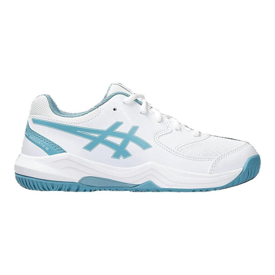 (GS) ASICS Gel-Dedicate 8 'White Gris Blue' Kids' 1044A077-100
