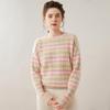 Damen-Farbblock-Kaschmirpullover - Herbst/Winter 2025: Dick, Locker, Rundhals, Zopfmuster, Schlankmachend, Lässiger Stil