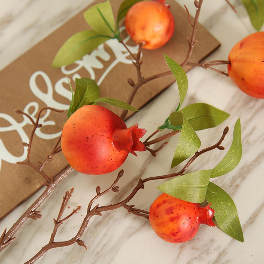 Simulation Pomegranate Sprigs Artificial Pomegranate Branches Chinese New Year Household Decor