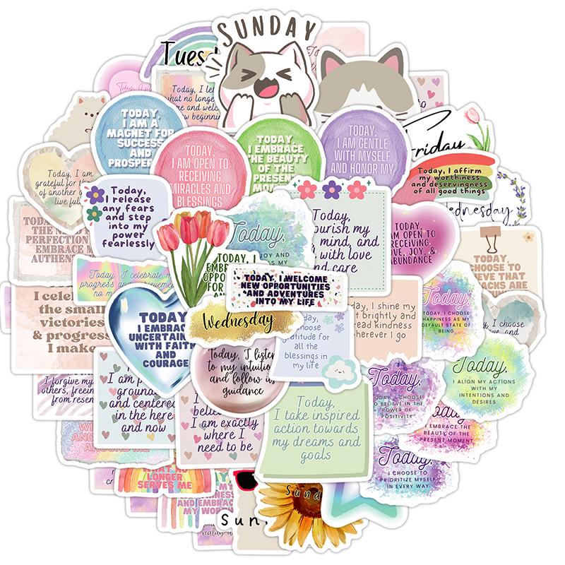 50PCS Motivational Stickers Inspirational Quotes Stickers English Motivational Decals Waterproof Vinyl Water Bottles Laptop