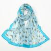 Georgette Floral Printed Shawl Chiffon Silk Scarf Lightweight Neck Scarf Summer Neck Sun Protection Silk Scarf Shawl 160*50cm