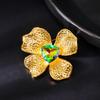 Premium Sense Metal Flower Brooch Clothing Summer Women's Bag Decoration Pendant Hat Fixing Pin Wholesale Jewelry