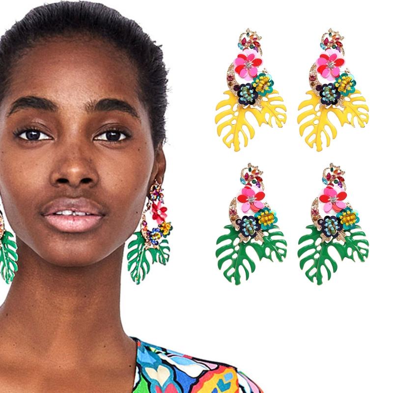 1 Pair Ins Japanese and Korean Fashion All-match Temperament Earrings Leaf Earrings Simple Cold Wind Women Jewelry