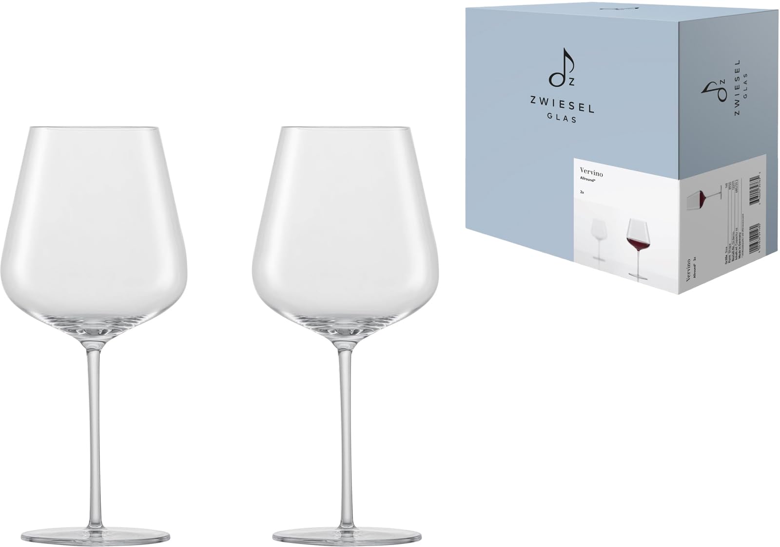 

Zwiesel Vervino Wine Glasses, Shatter-Resistant, Machine-Made, Pair of 2, Suitable for Red and White Wines (m122171)