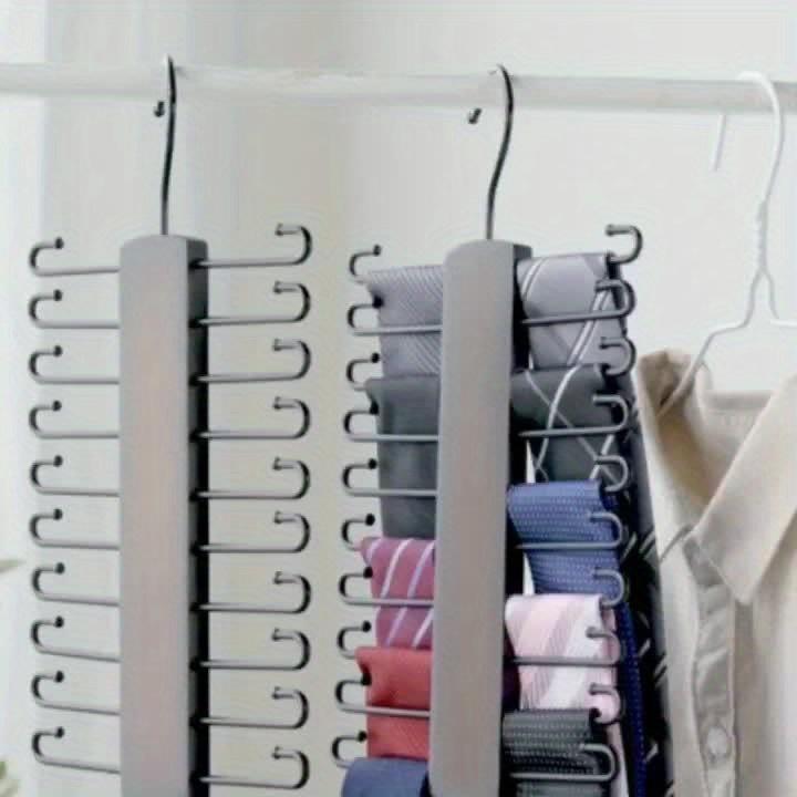 1 Krawattenständer aus Holz mit 360-Grad-Drehung, Vintage-Krawattenständer zur Platzersparnis im Schrank mit 20 rutschfesten Hängekerben