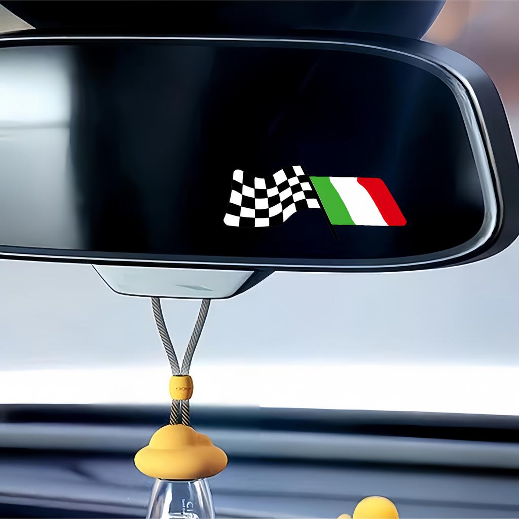 2 Pieces of Italian National Racing Flag Logo Car Stickers, Designed with Flags As the Design Concept, Suitable for All Car Decoration Accessories