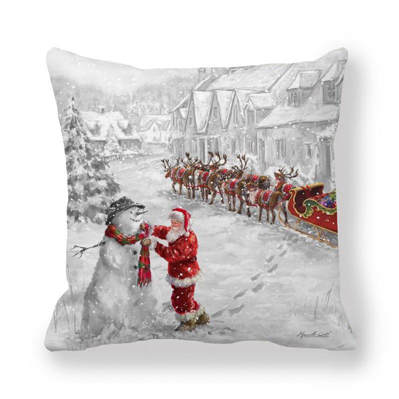 Buy 45cm Christmas Print Cushion Cover Xmas Santa Claus Snowflake