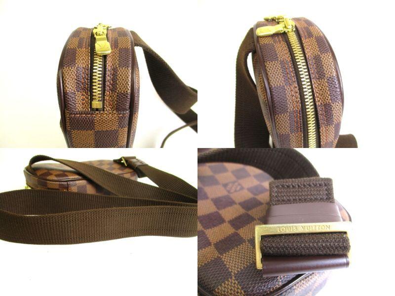 Authentic LOUIS VUITTON Special Order Damier Brown Leather Belt Bag Gange #9680  Refurbished