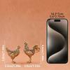 1pc Brass Rooster & Hen Figurines Set, Thanksgiving Collectible Ornaments, Zodiac Chicken Decor, Tabletop Tea Pet Ornaments for Home Living Room