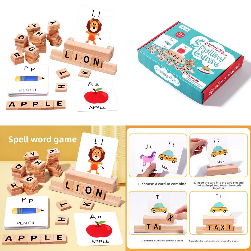 Wooden Alphabet Word Building Game Educational Toy For Early Learning