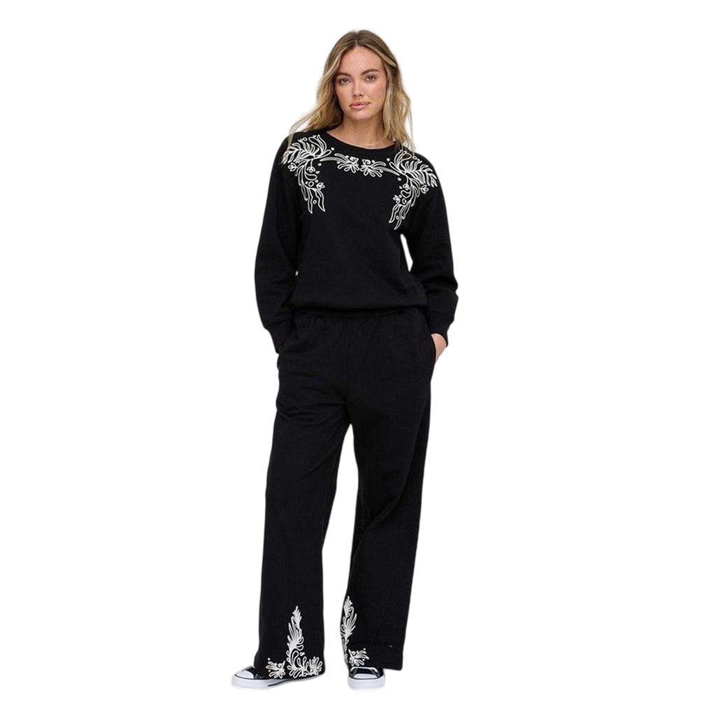 Raffya Womens/Ladies Marmalade Embroidered Wide Leg Trousers