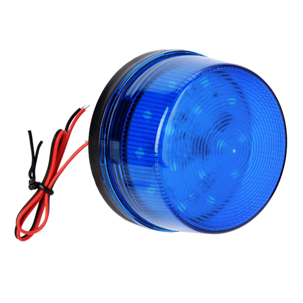 DC9 12V Blue LED Strobe Beacon Emergency Alarm Warning Signal Flashing Light Without Sound