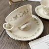British Retro Ceramic Coffee Cup and Saucer Set - Exquisite English Afternoon Tea Collection