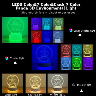 Retro Coffee Cup 3D Night Light, USB Ambient Desk Lamp, Study and Bedroom Decorative Desk Lamp, Holiday Gift Night Light.