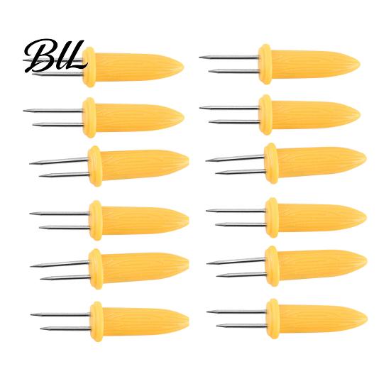Heavy Duty Corn Skewers Stainless Steel Holders, Heat Resistant Shaped Handles, Double Cob for Picnic Needle Set Outdoor Camping And Home Barbecue