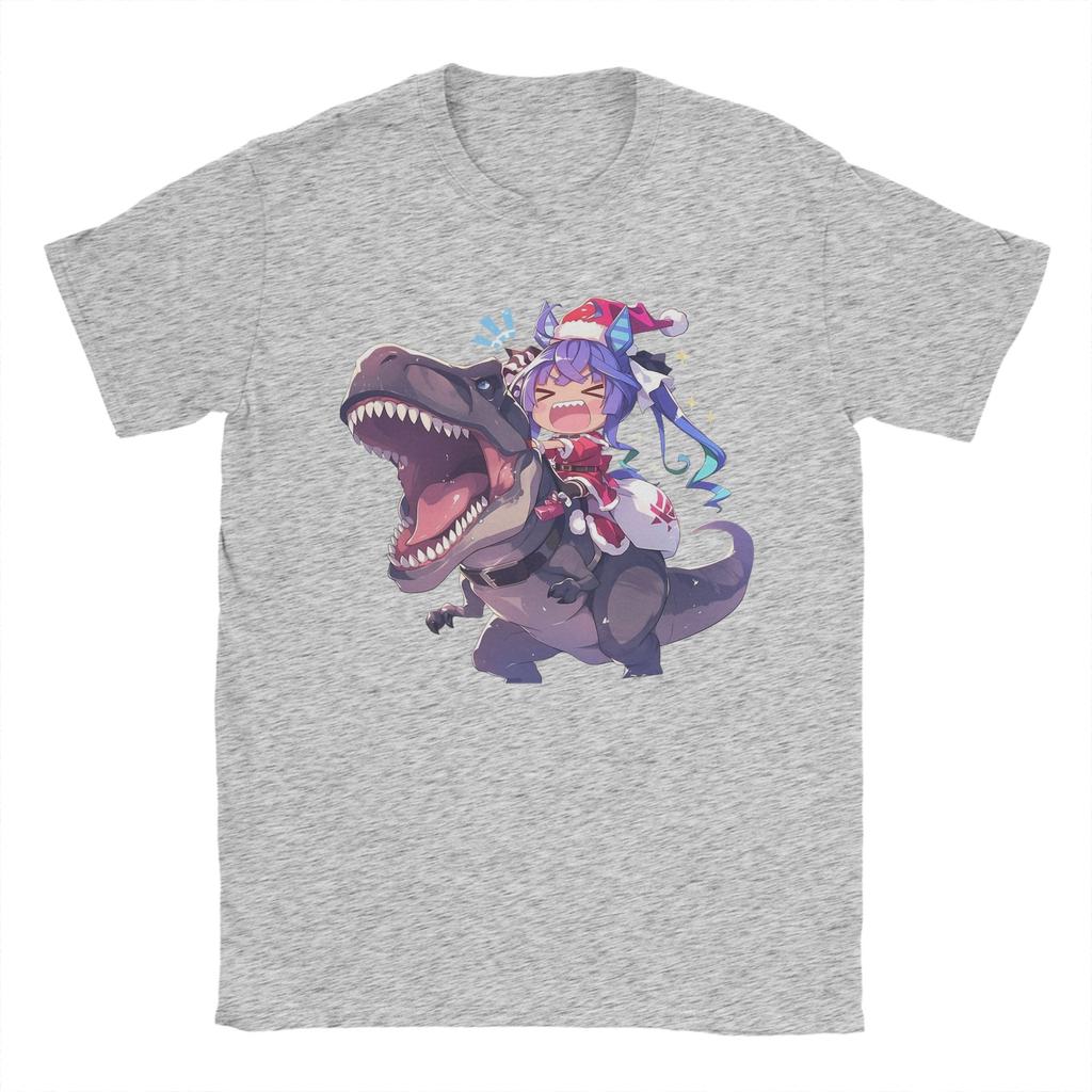 Twin Turbo Weihnachts-Dinosaurier T-Shirts Herren 100% Baumwolle T-Shirts O-Ausschnitt Uma Musume Pretty Derby Anime T-Shirts Kurzarm Kleidung
