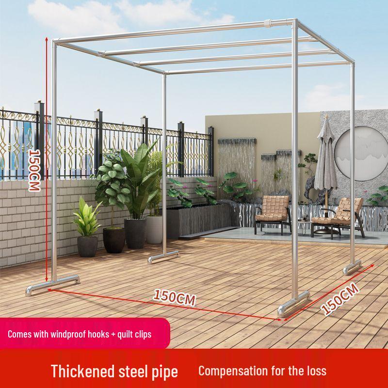 Steel Floor-Standing Windproof Balcony Quilt Drying Rack