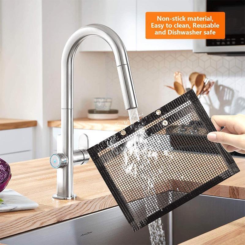 BBQ Grill Mesh Bag, Reusable Non-stick Barbecue Baking Isolation Pad, Outdoor Picnic Camping Kitchen Tools, Barbeque Accessories