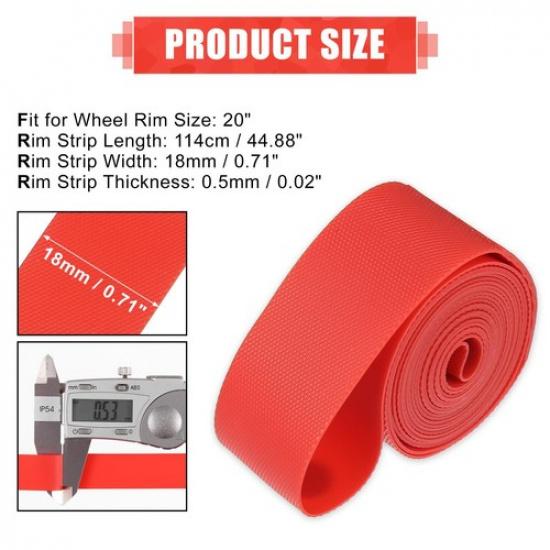 20" Bike Bicycle Wheel Rim Strip Rim Tape Liner Inner Tube Band PVC Red