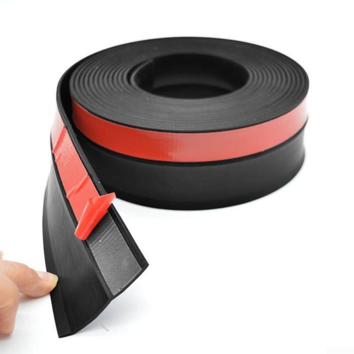 Joint bas de porte de garage 6 m en caoutchouc silicone noir - étanchéité anti-poussière et anti-vent