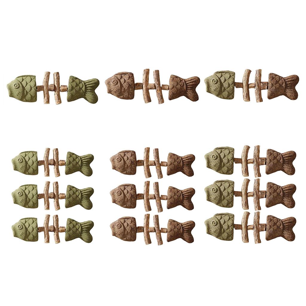 Funny Fish Bone Cat Chew Toy Wooden Teeth Cleaning Stick Cats Dental Toy for Dental Care Feline Toothbrush Alternative