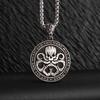 Retro Punk Sun Hugging Moon Round Pendant Necklace Suitable for Men and Women Fashion Trend Couples Commemorative Jewelry Gifts