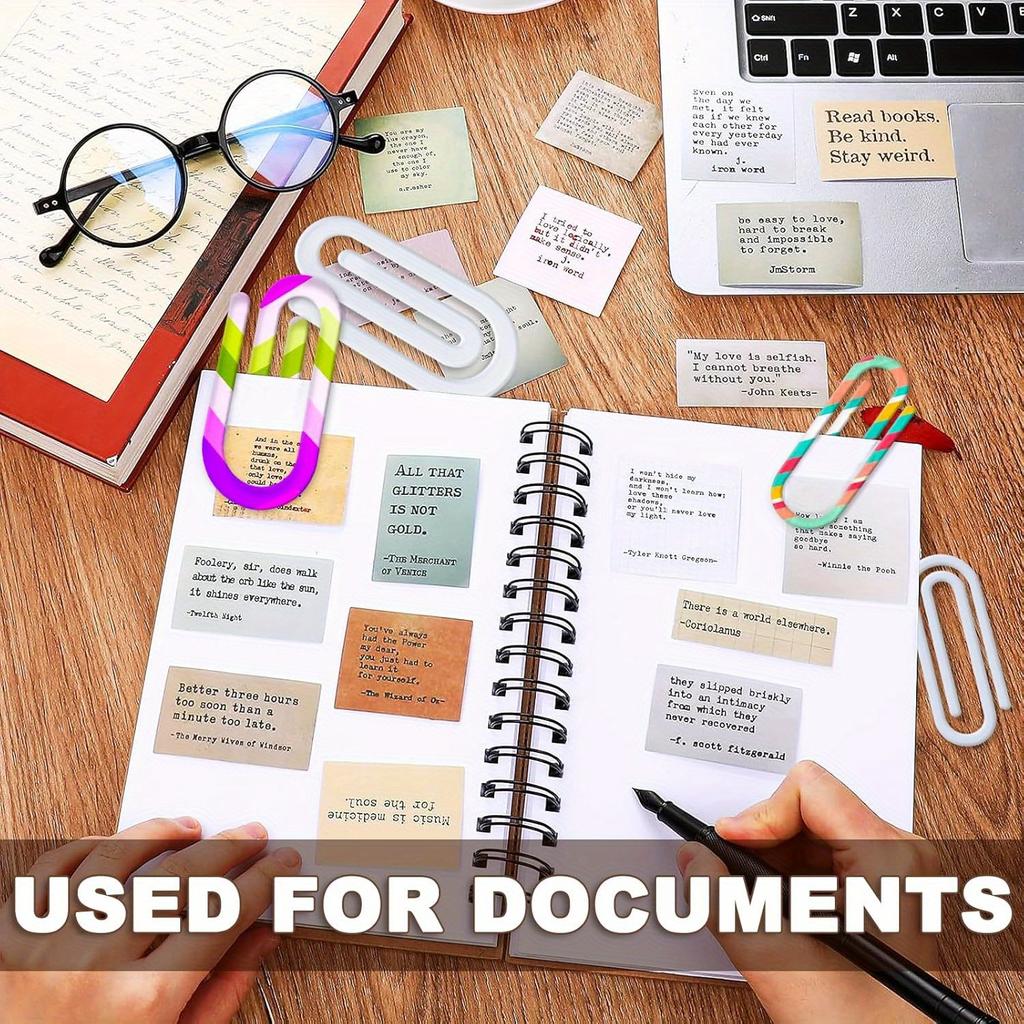 10pcs Sublimation Blanks Acrylic Paper Clips, 4" x 2" Jumbo Paper Clips Clear for Heat Transfer DIY Design, School Classroom